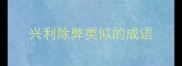 兴利除弊类似的成语