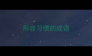 形容习惯的成语