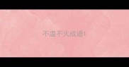 不温不火成语