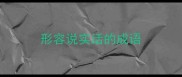 形容说实话的成语