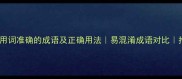 10个用词准确的成语及正确用法易混淆成语对比推荐