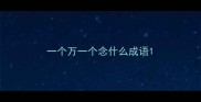 一个万一个念什么成语