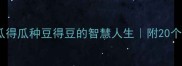 种葫芦的成语种瓜得瓜种豆得豆的智慧人生附20个相关成语和种植技巧