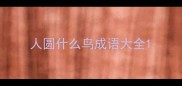 人圆什么鸟成语大全