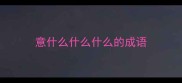 意什么什么什么的成语