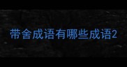 带舍成语有哪些成语