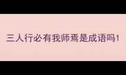 三人行必有我师焉是成语吗