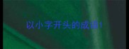 以小字开头的成语