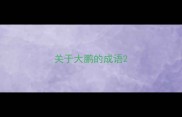 关于大鹏的成语