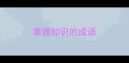 掌握知识的成语