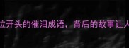 泣血成珠10个以泣开头的催泪成语背后的故事让人泪崩成语故事大全