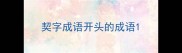 契字成语开头的成语