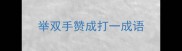 举双手赞成打一成语
