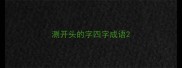 测开头的字四字成语