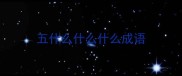 五什么什么什么成语