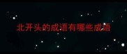 北开头的成语有哪些成语