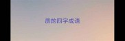 质的四字成语