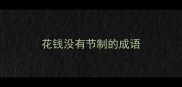 花钱没有节制的成语