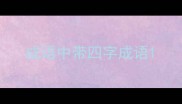 成语中带四字成语
