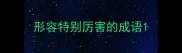 形容特别厉害的成语
