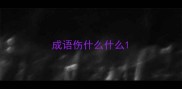 成语伤什么什么