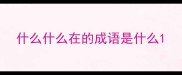 什么什么在的成语是什么