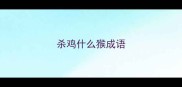 杀鸡什么猴成语
