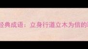 成功立业必知的5大经典成语立身行道立木为信的职场应用与创业启示