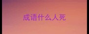成语什么人死