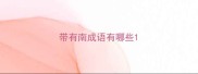 带有南成语有哪些