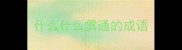 什么什么贯通的成语