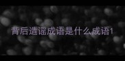 背后造谣成语是什么成语