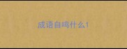 成语自鸣什么