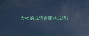 含杜的成语有哪些成语