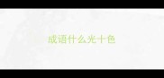 成语什么光十色