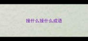接什么接什么成语