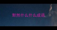 默然什么什么成语