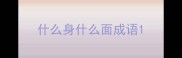 什么身什么面成语
