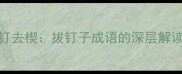 抽钉拔楔与抽钉去楔拔钉子成语的深层解读与应用场景全