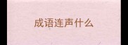 成语连声什么