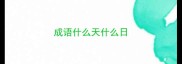 成语什么天什么日