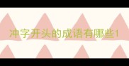 冲字开头的成语有哪些