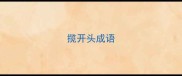 揽开头成语