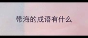 带海的成语有什么
