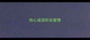 伤心成语形容爱情