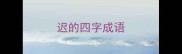 迟的四字成语