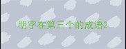 明字在第三个的成语