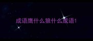 成语鹰什么狼什么成语