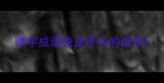 晴字成语接龙开头的成语