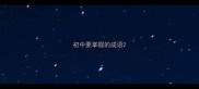 初中要掌握的成语